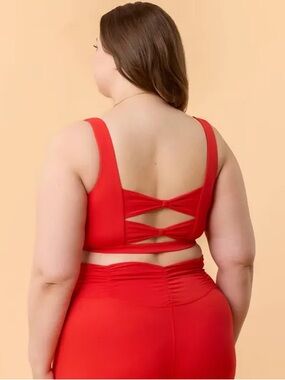 Blogilates Women's Bow Back Corset Sports Bra, 1X